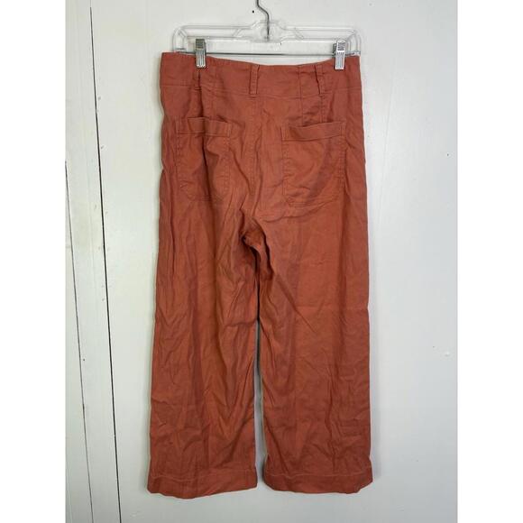 Maeve Pants Womens 29 The Colette Linen Blend Cropped Wide Leg Anthropologie - Picture 3 of 11